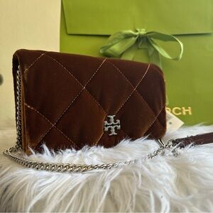 Tory Burch KIRA DIAMOND QUILT VELVET CROSSBODY bag